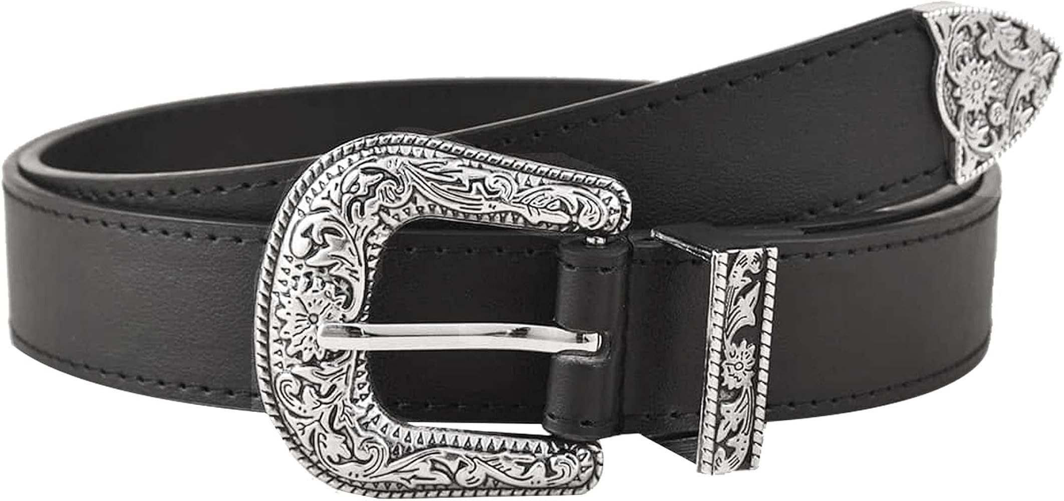 YCMI Women Western-Belts Vintage Leather Western Buckle Cowgirl Waist Belt for Jeans Pants Dresse... | Amazon (US)