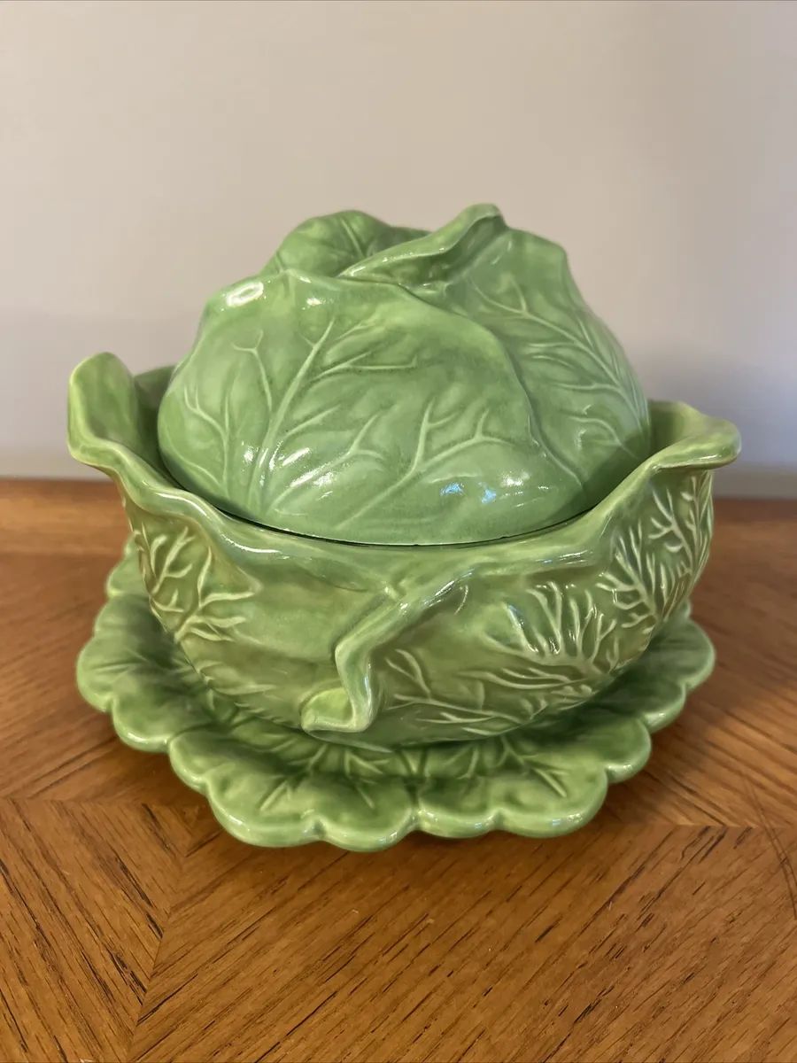 Vtg Holland Mold Ceramic Cabbage Lettuce Serving Bowl Dish &amp; Plate 3 Piece Set  | eBay | eBay US