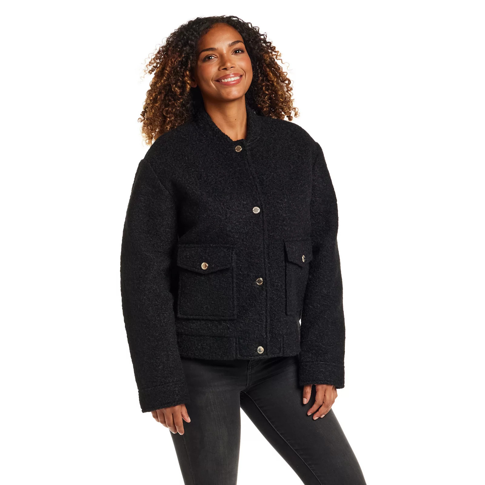 Women's Gallery Boucle Jacket, Size: Small, Black | Kohl's
