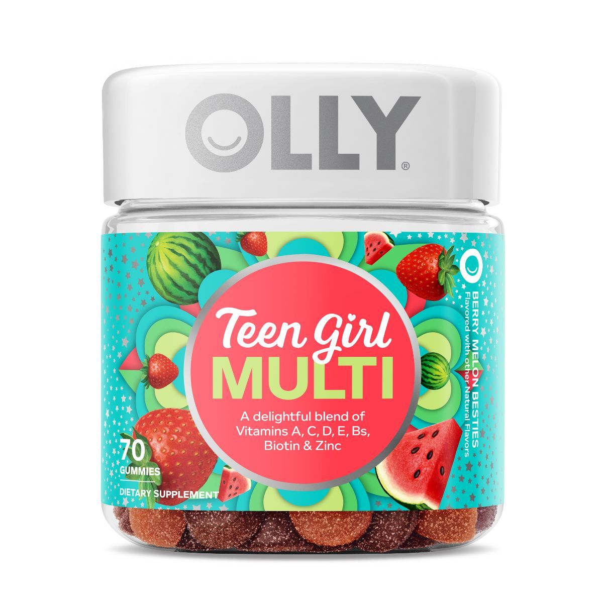 OLLY Teen Girl Multivitamin Gummies - Berry Melon - 70ct | Target