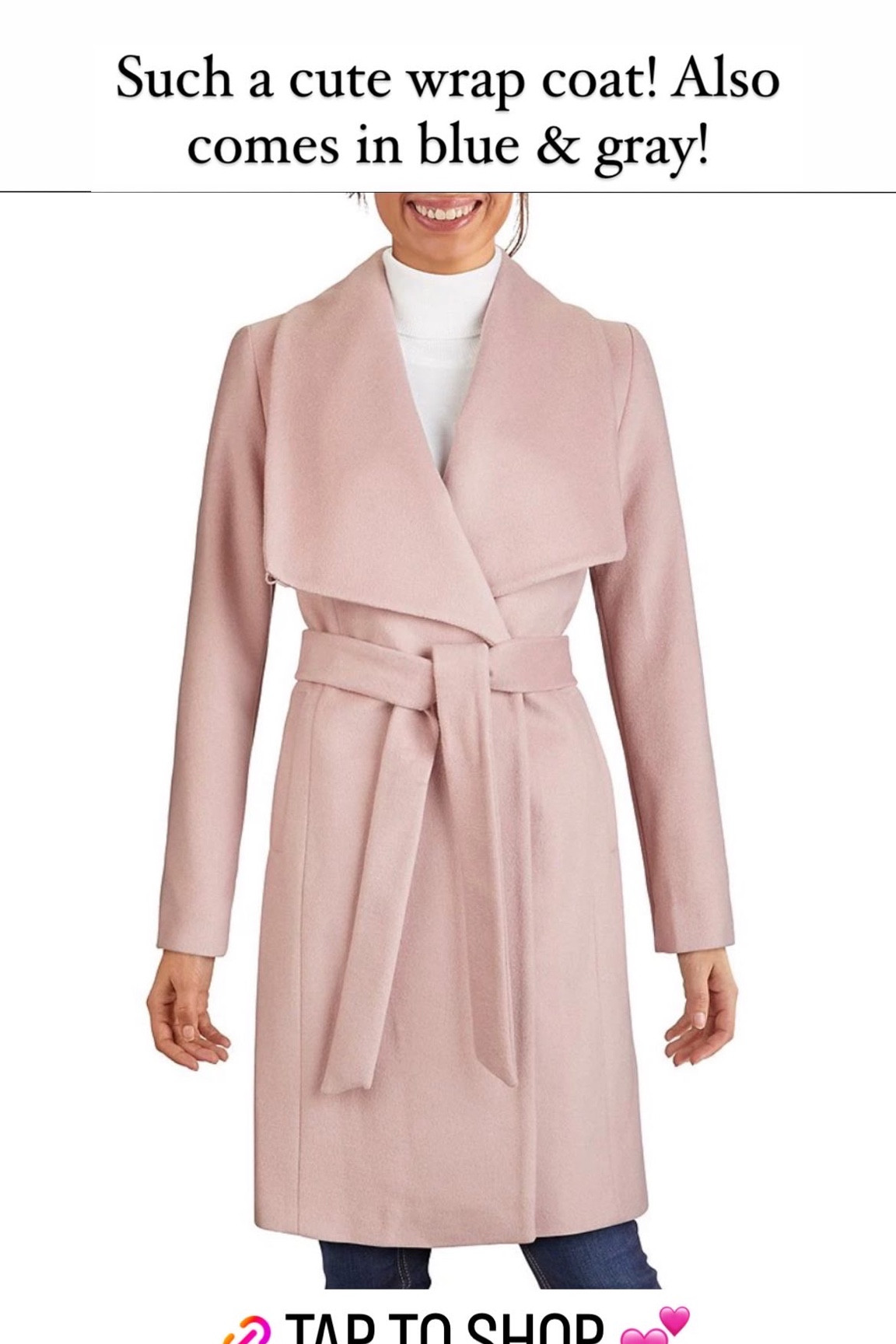 Such a cute wrap coat! Also comes in blue & gray 💕

#LTKSeasonal #LTKcurves