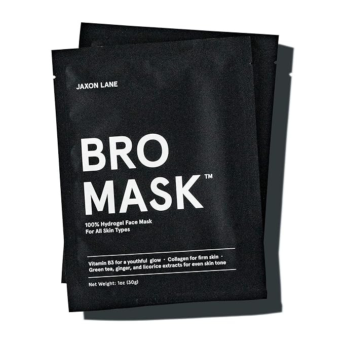 BRO MASK: Korean Face Mask for Men | 2 Pc. Hydrating Anti Aging Sheet Masks Contains Vitamin C, V... | Amazon (US)