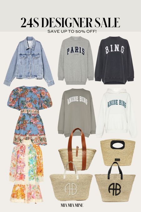 24S designer sale - save up to 50% off anine bing hoodies, summer dresses, agolde denim jacket, straw bags and moree 

#LTKItBag #LTKSaleAlert #LTKSeasonal