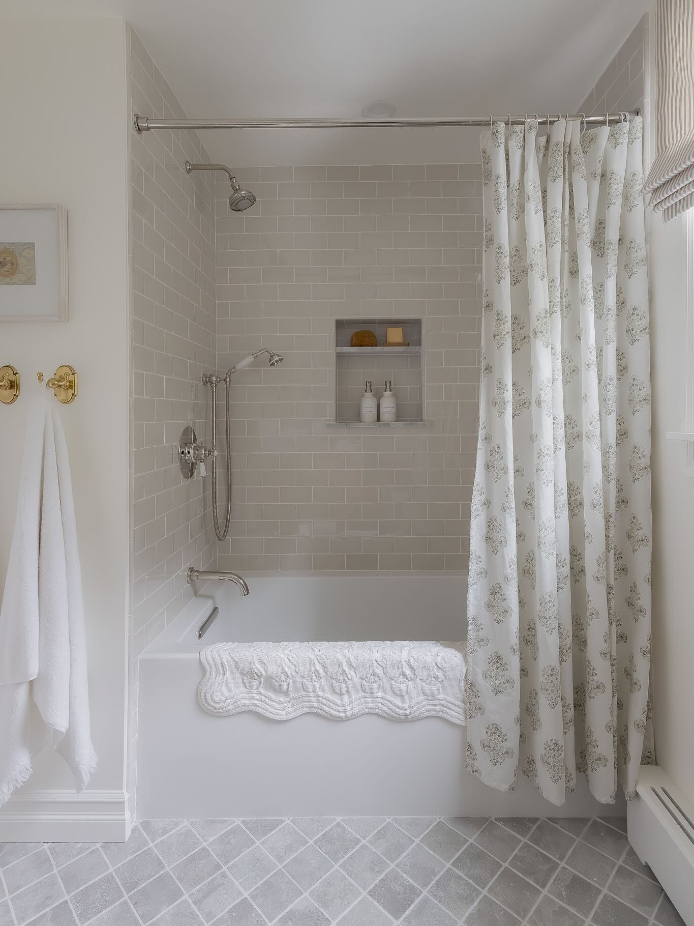 Designing spaces in my own home is my favorite thing because I get to use my all the materials and finishes I love with minimal convincing that it’s the right choice. While it’s the most fun, it can also prove challeging because I’ve seen it all. I find that staying true to a classic style with timeless charm and natural materials is a reliable way to create a space I’ll love forever.

For our kids’ bathroom I wanted to make it charming, durable and fresh. I paired polished nickel Perrin & Rowe plumbing fixtures with aged brass Emtek hooks, knobs, and bathroom accessories—generously gifted by @houseofrohl, my go-to for heirloom-quality pieces. 

While some say not to use nice things in kids’ spaces, I couldn’t disagree more. I design my own home the same way I design all of my clients’ homes— with a commitment to beautiful, quality products that will stand the test of time. Investing in quality from the start has saved me from replacing cheaper options time and time again all while showing my kids the value of taking care of things we find beautiful. Also I’m jealous of their bathroom and I hope they know they’re super lucky so they better take care of it 😉.

Design @pennyandpearldesign 
Plumbing Fixtures, Accessories & Hardware @houseofrohl