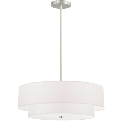 Dainolite Everly 4-Light Satin Chrome Transitional Drum Pendant Light | Lowe's