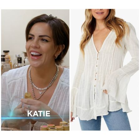 Katie Maloney’s White Bell Sleeve Top