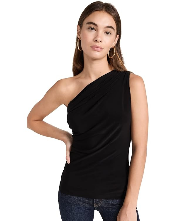 Norma Kamali Women's One Shoulder Peasant Top | Amazon (US)
