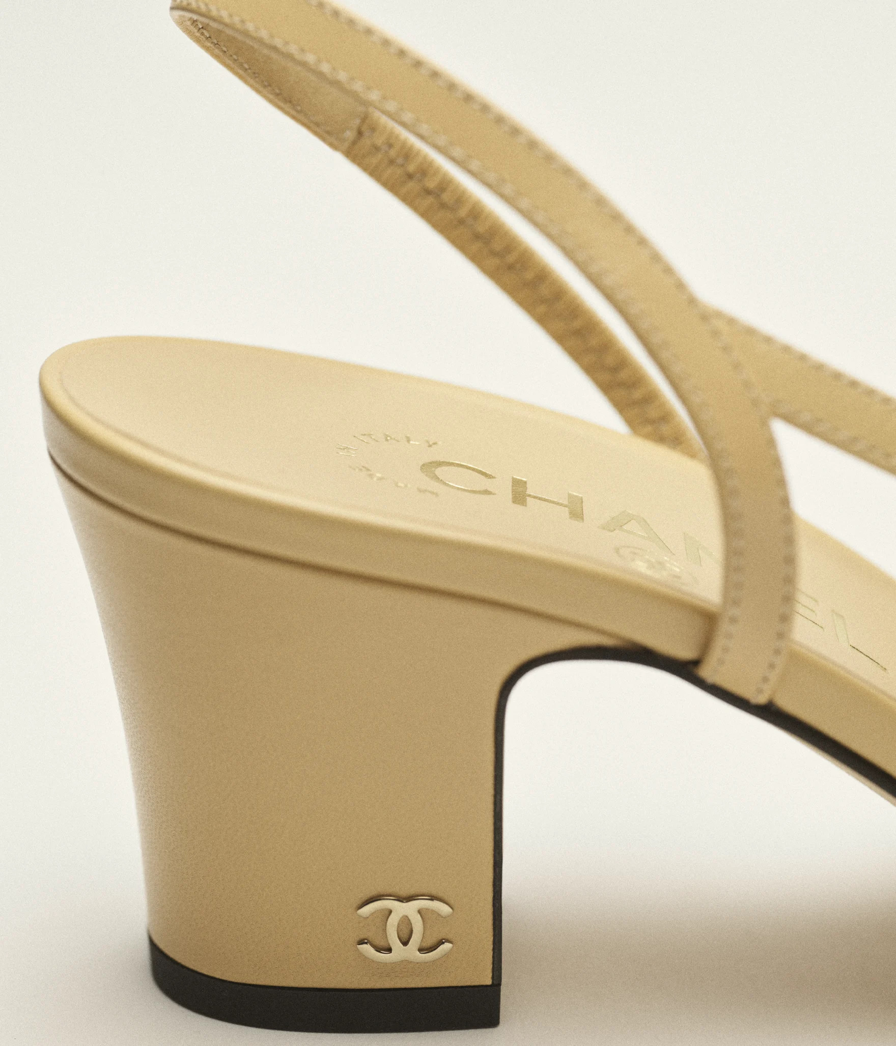Slingbacks - Goatskin & grosgrain, beige & black — Fashion | CHANEL | Chanel, Inc. (US)