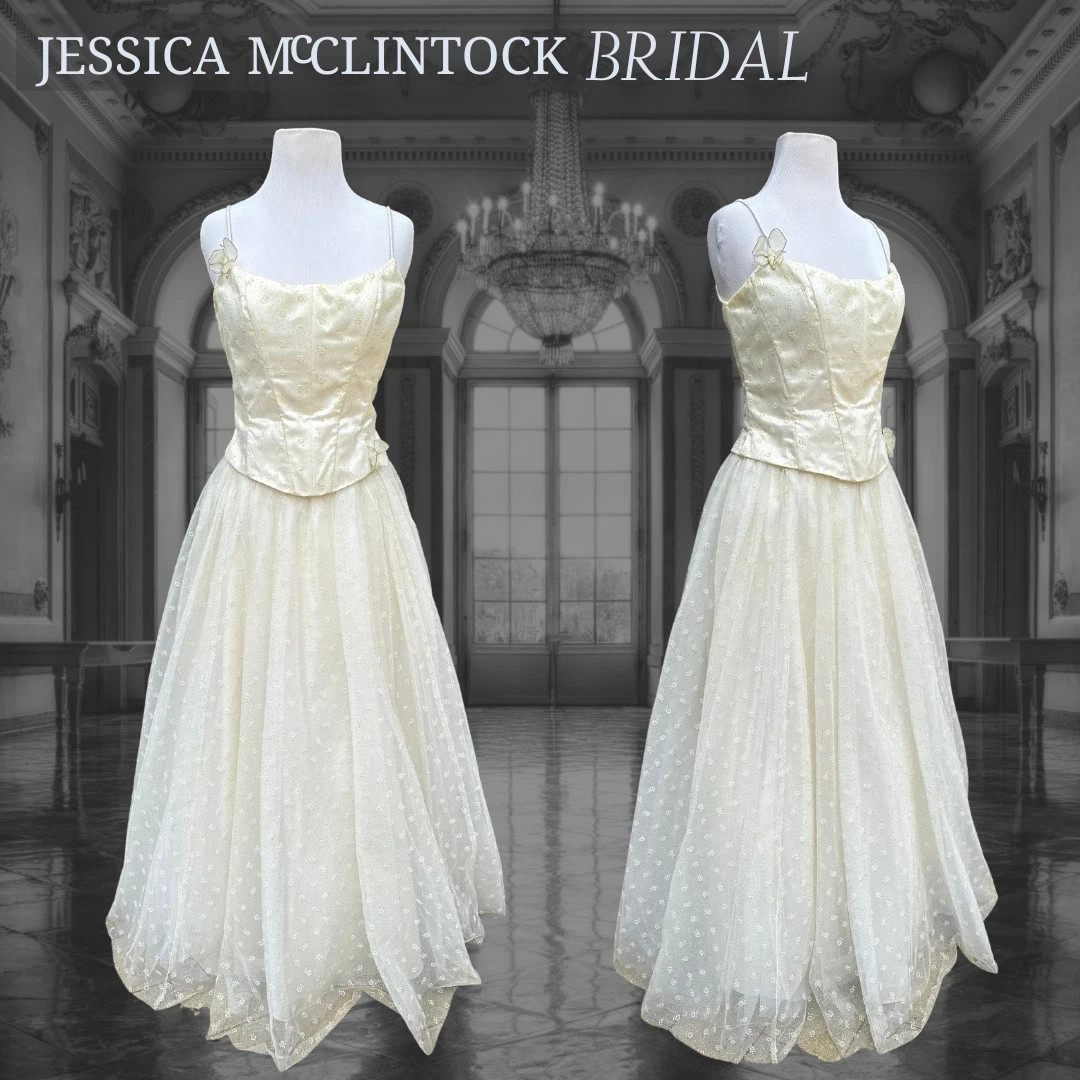 Vintage Jessica McClintock Dress Bridal Wedding Fairy Princess Queen Costume   | eBay | eBay US