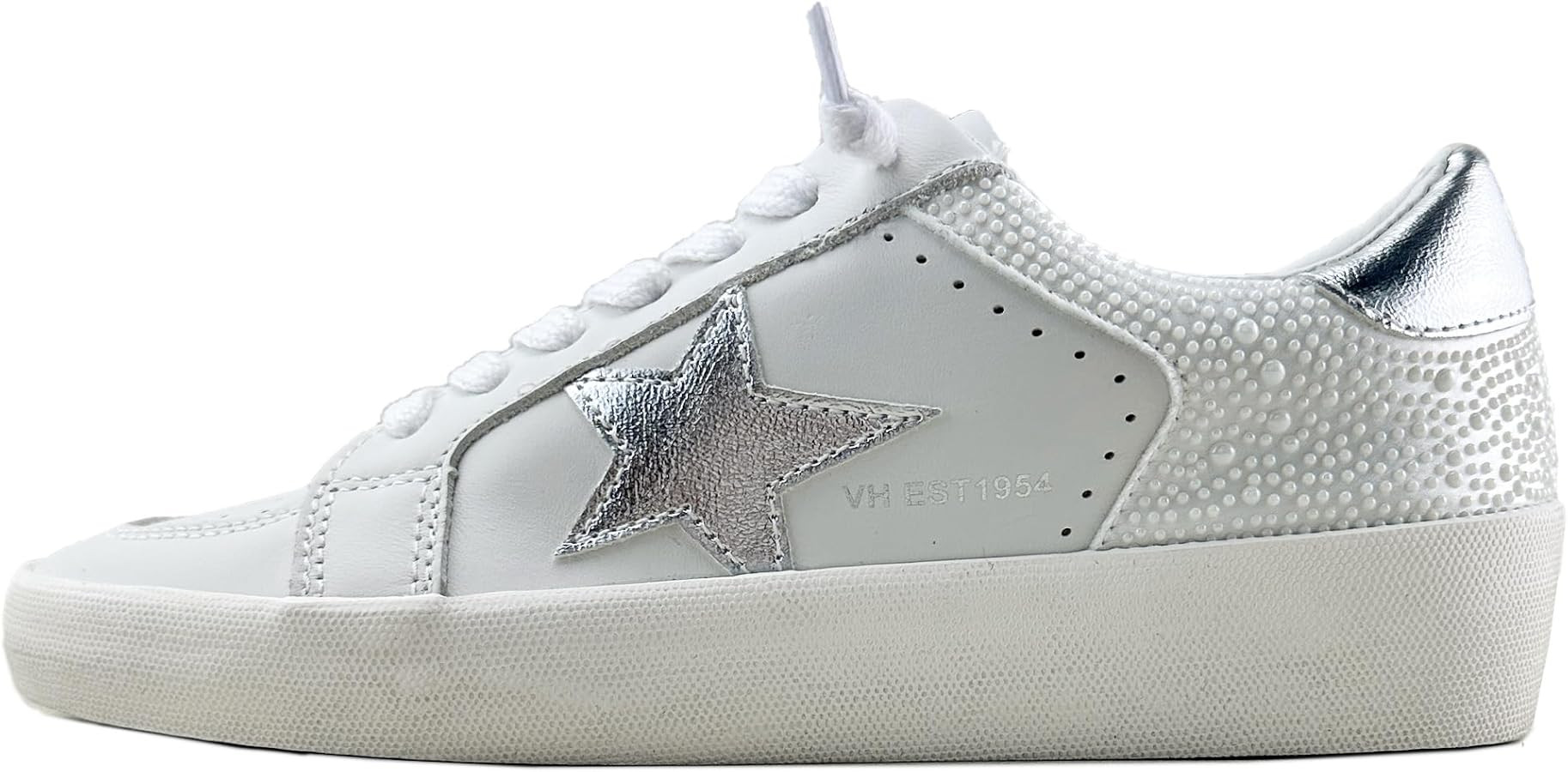 VINTAGE HAVANA Womens Reflex Metallic Rhinestone Lace Up Sneakers Shoes Casual - Black, Red, Silv... | Amazon (US)