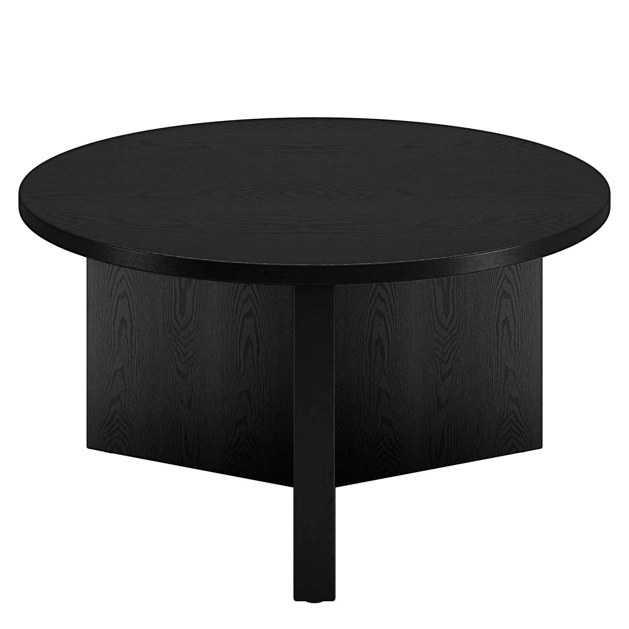 Henn&Hart 32" Round Wood Pedestal Coffee Table for Living Room, Family Room, Office, or Apartment... | Amazon (US)
