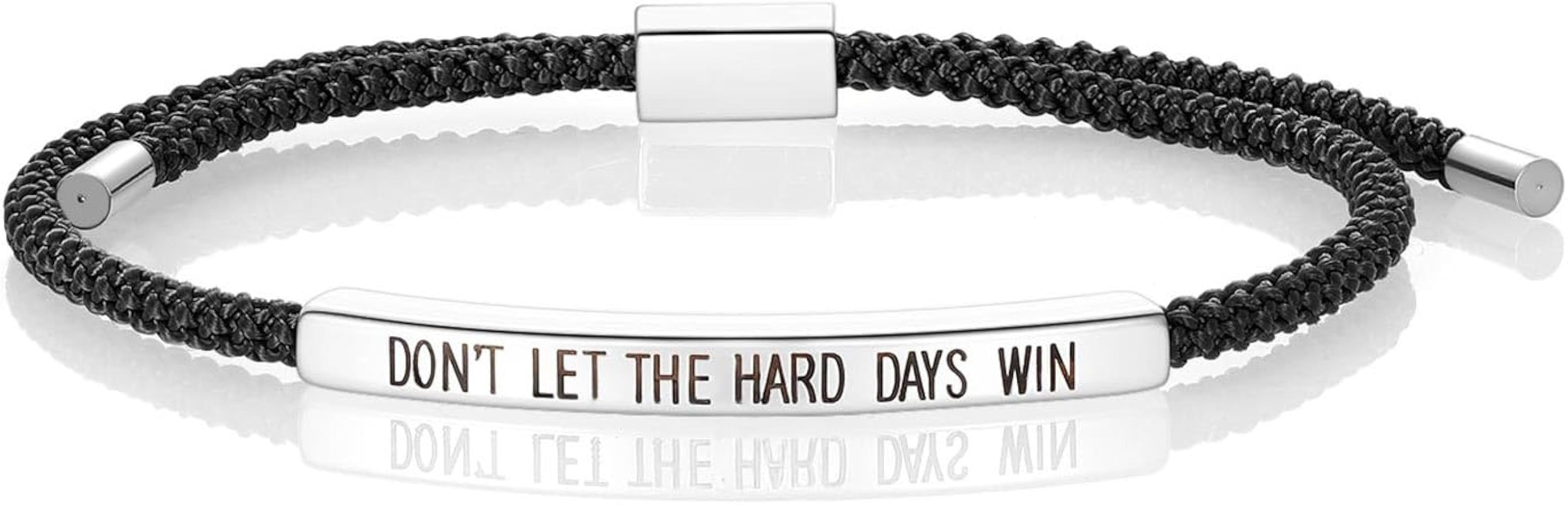 Dont Let The Hard Days Win Bracelet for Women Men, Handmade Braided Adjustable Wrap Stainless Ste... | Amazon (US)