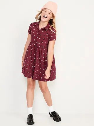 Short-Sleeve Floral-Print Swing Dress for Girls | Old Navy (US)