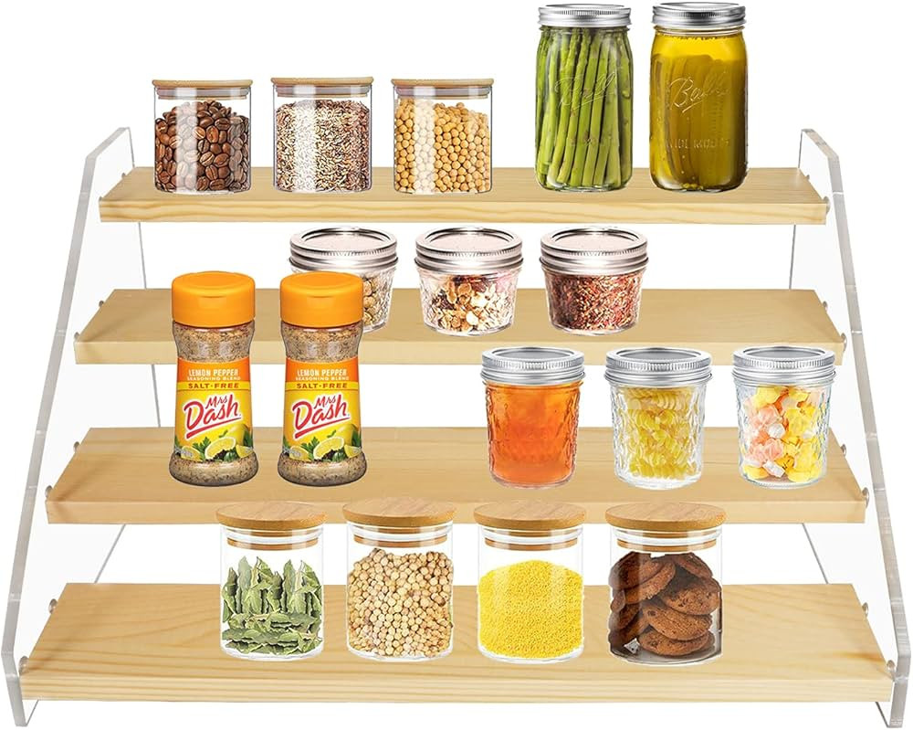 VAEHOLD Spice Rack Organizer for Cabinet & Countertop - Seasoning Organizer Spice Shelf - Space S... | Amazon (US)