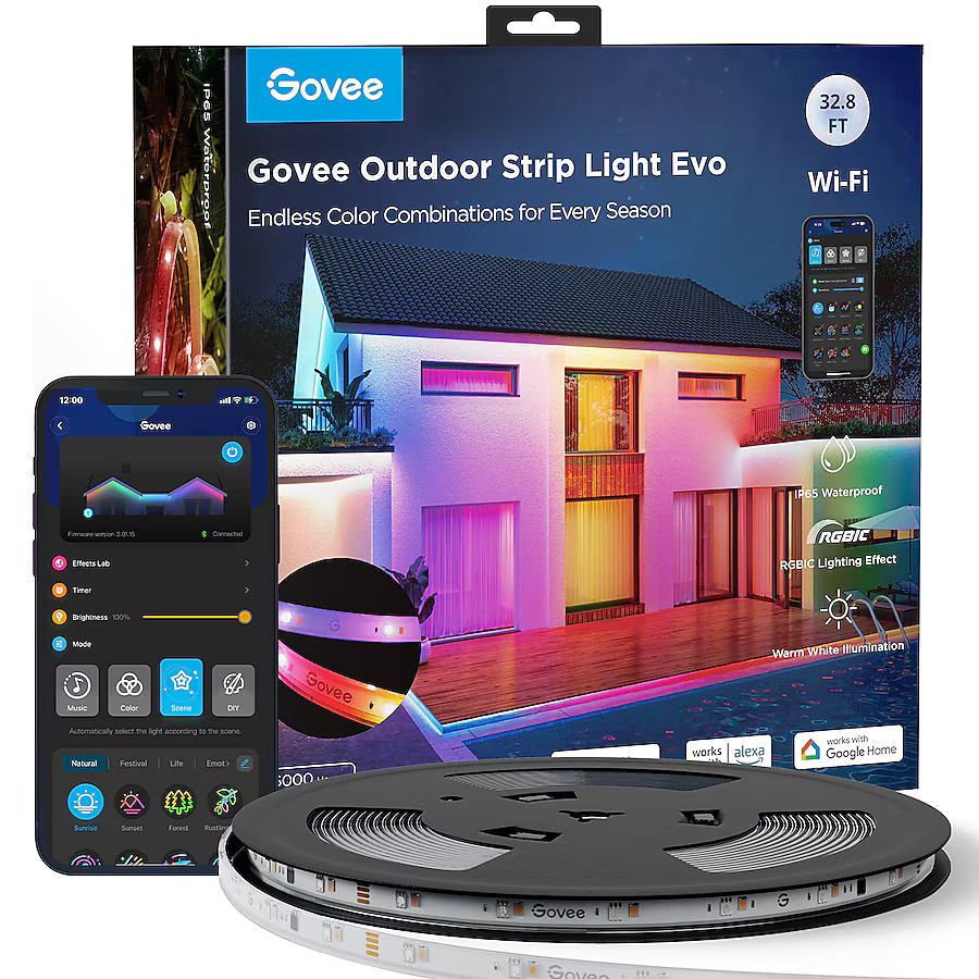 Govee Outdoor 32.8-ft LED Multicolor Strip Light | Lowe's