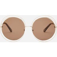 Chloé Women's Carlina Round Frame Sunglasses - Gold/Brown | Coggles (Global)