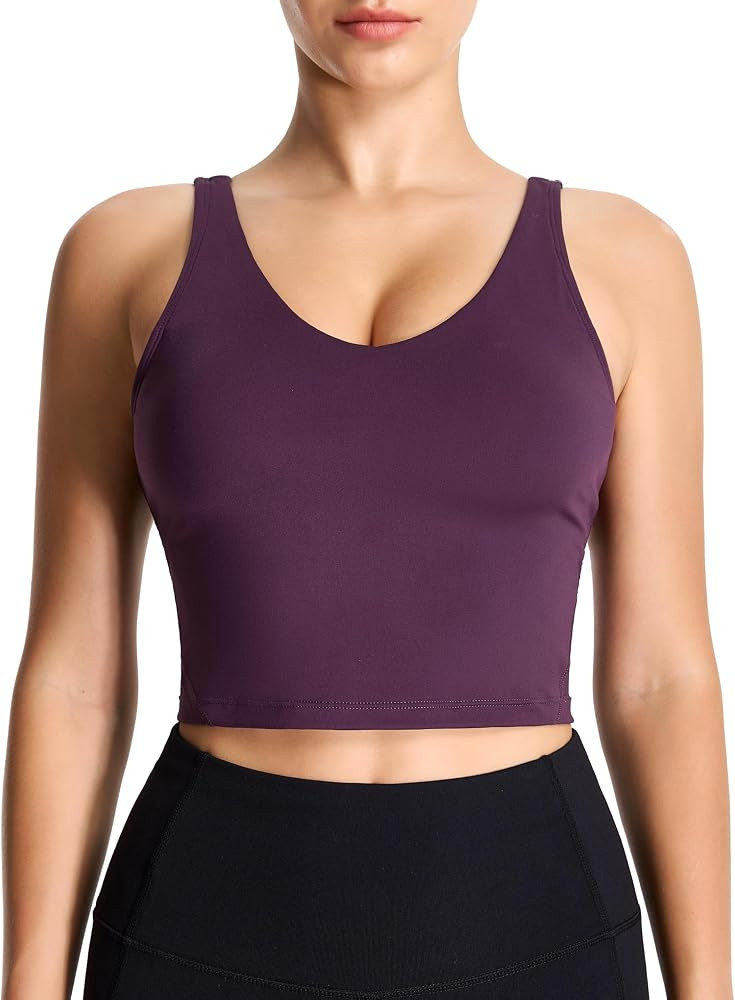 THE GYM PEOPLE Women\u2019s Longline Sports Bra Wirefree Padded Medium Support Yoga Bras Gym Runn... | Amazon (US)