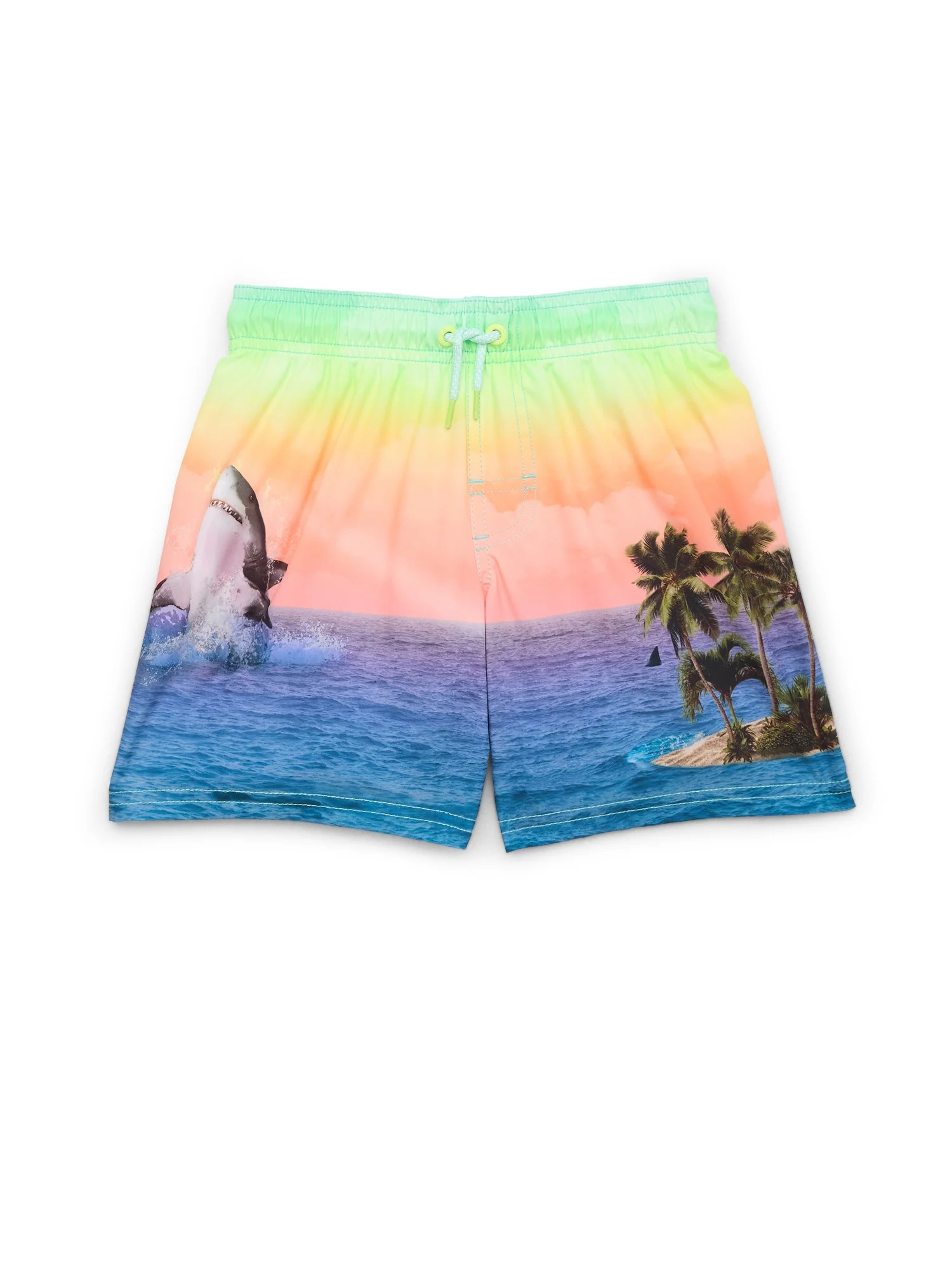 Wonder Nation Boys Quick Dry Stretch Swim Trunks with UPF 50+, Sizes 4-18 & Husky | Walmart (US)