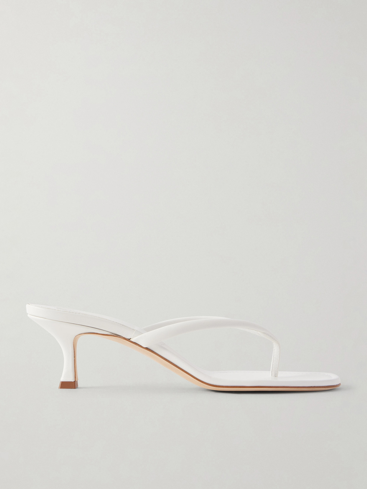 Manolo Blahnik - Paterno 50 Leather Thong Sandals - White | NET-A-PORTER (US)