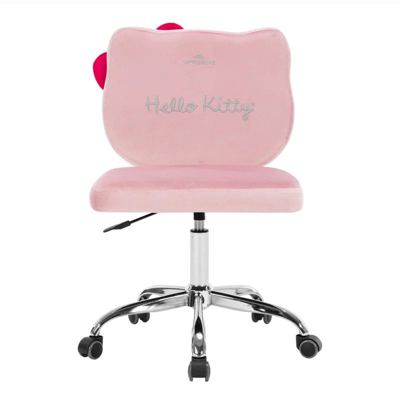 Mariario Hello Kitty Kawaii Swivel Vanity Chair for Makeup Room Adjustable Height Cute Desk Chair... | Wayfair North America
