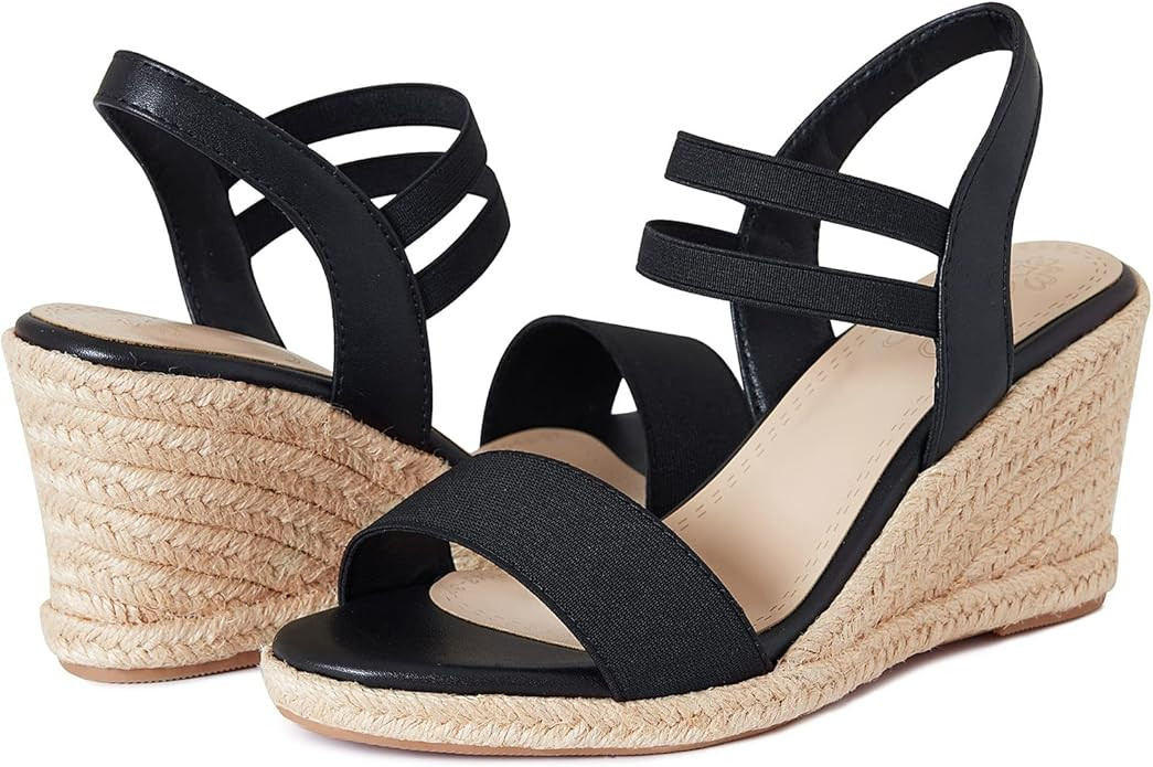 Mikarka Women's Open Toe Espadrilles Dressy Wedge Sandals Slip-On Elastic Ankle Straps Platform S... | Amazon (US)
