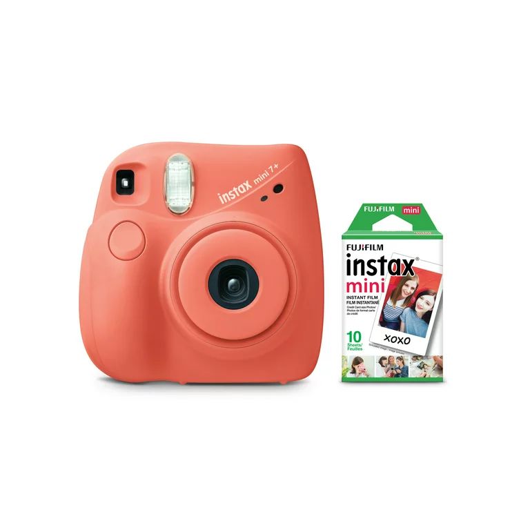 Fujifilm Instax Mini 7+ Camera - Coral | Walmart (US)