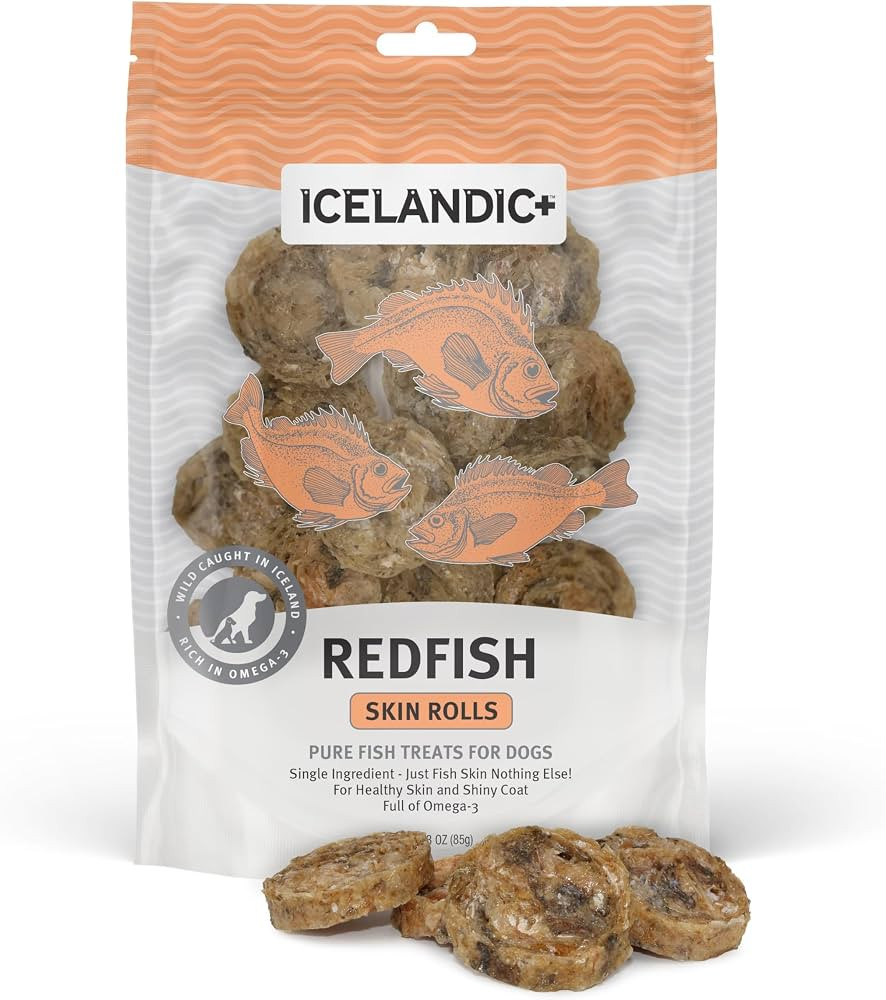 Icelandic+ Redfish Skin Rolls Dog Treat 3-oz Bag | Amazon (US)