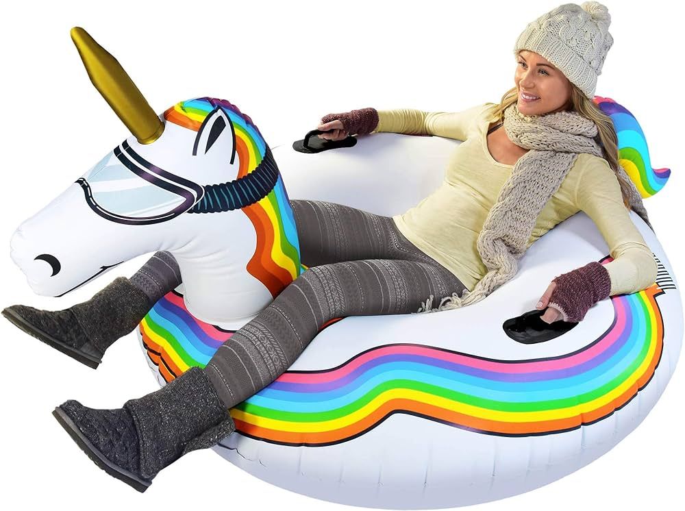 GoFloats Winter Snow Tube - Inflatable Sled for Kids and Adults (Choose from Unicorn, Disney's Fr... | Amazon (US)