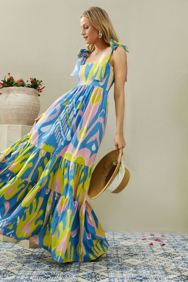 Exclusive Yellow Heart Ikat Kelly Dress | Tuckernuck (US)
