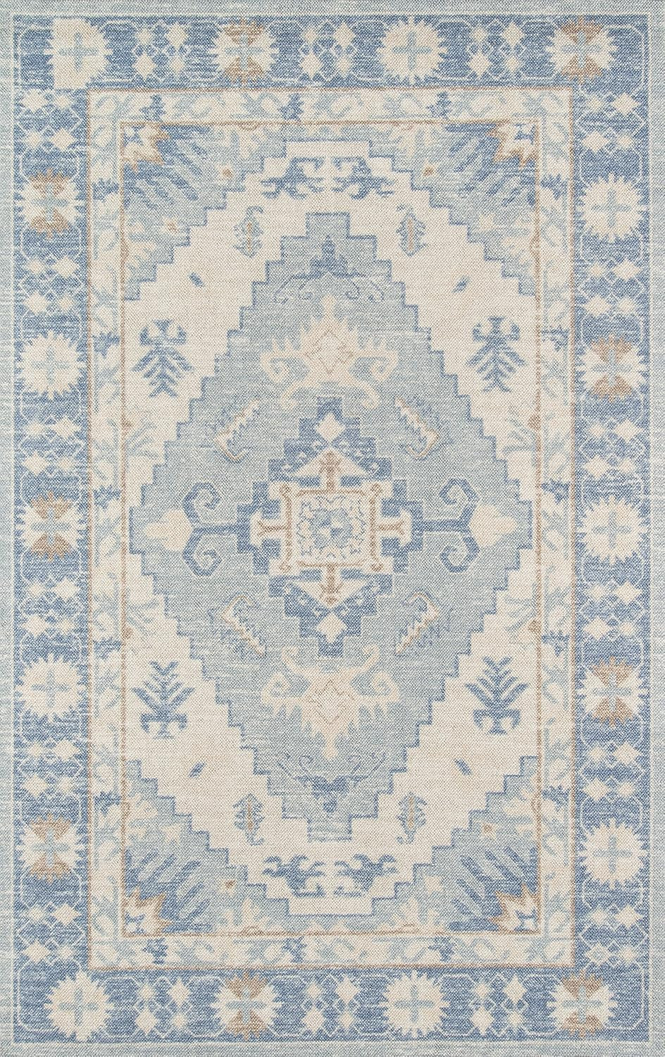 Amazon.com: Momeni Anatolia Wool and Nylon Area Rug, 6'6" X 9', Blue | Amazon (US)