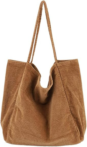 BOBILIKE Women Shoulder Bags Corduroy Bag Handbag Work Bags Schoolbag | Amazon (US)
