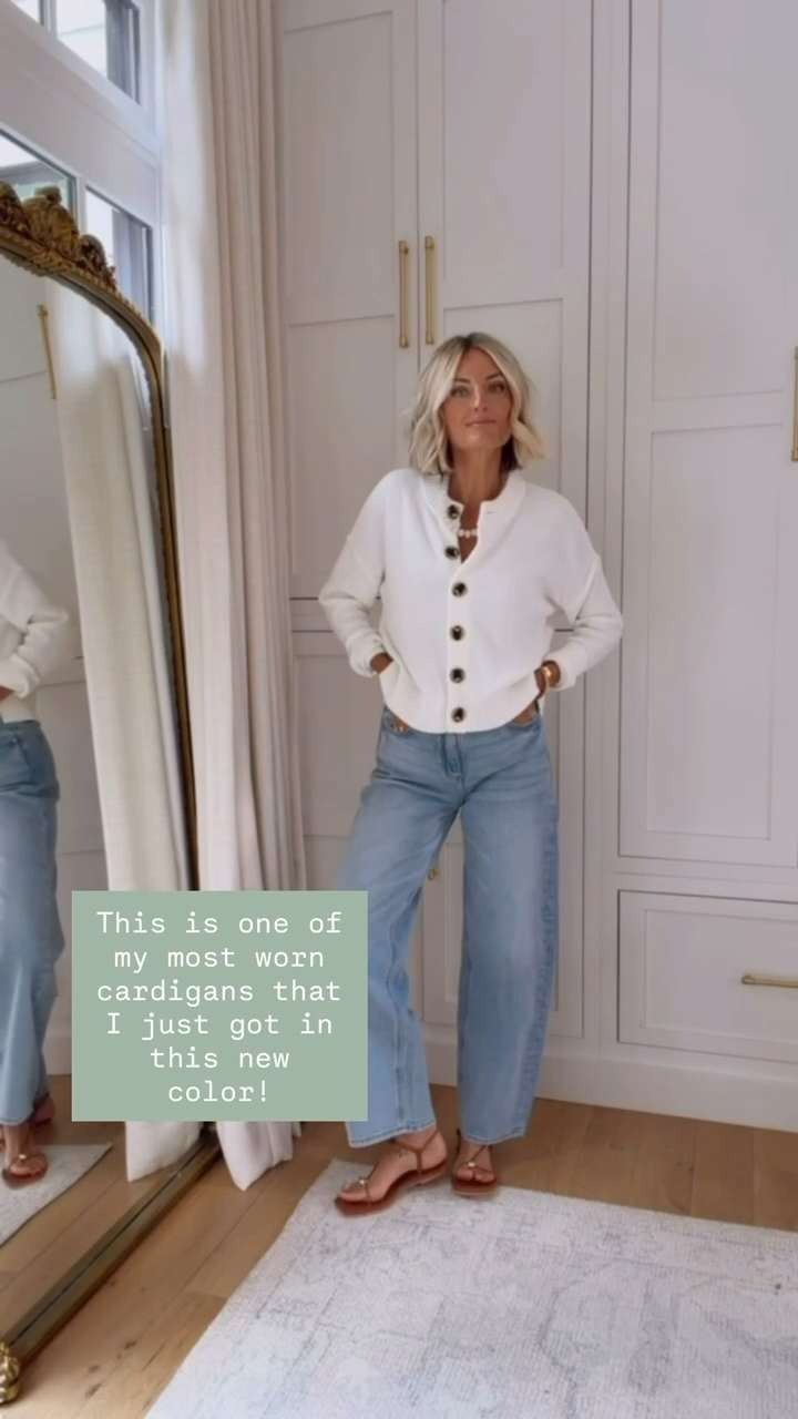 One of my favorite cardigans, and I just got it in this new color! Wearing S/26!

Loverly Grey, quince, cream cardigan, white cardigan, summer staples, barrel jeans, sandal

#LTKSeasonal