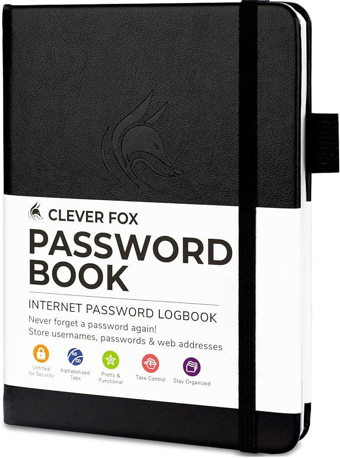 Clever Fox Password Book with tabs. Internet Address and Password Organizer Logbook with alphabet... | Amazon (US)
