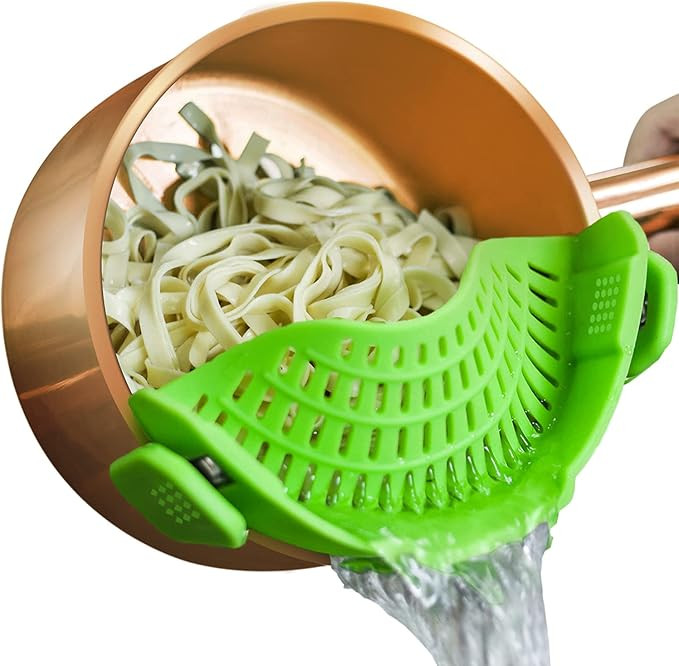 Clip On Strainer Silicone Pots and Pans, AUOON Pasta Strainer Clip on Food Strainer for Meat Vege... | Amazon (US)