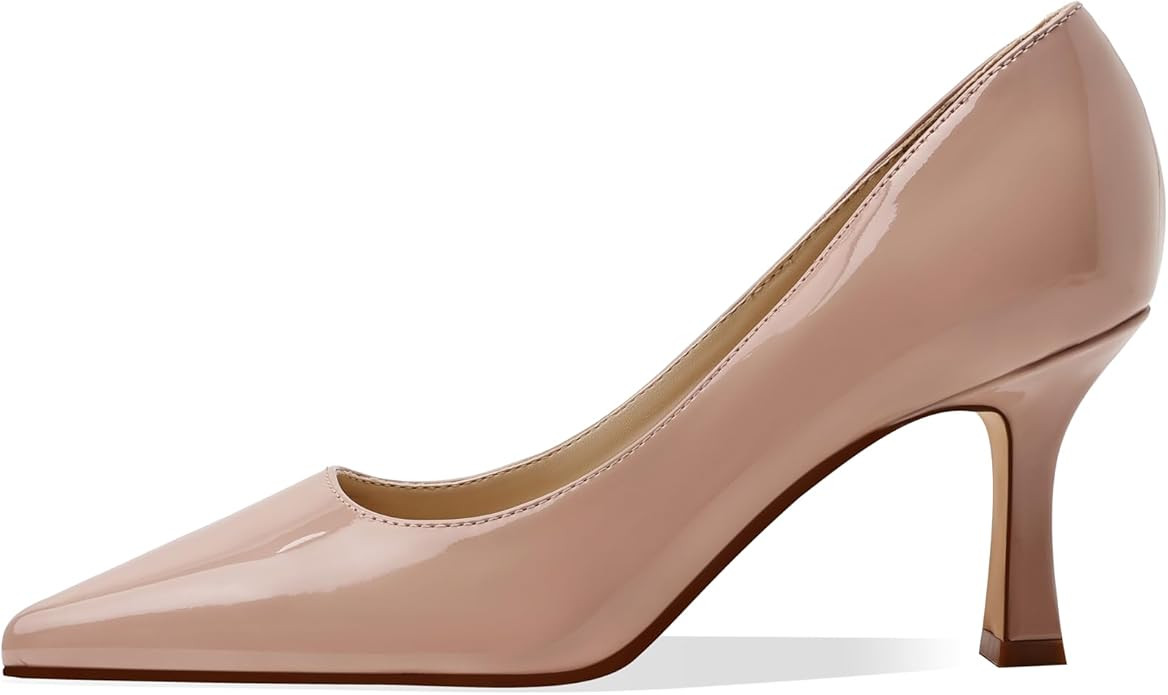Women's Closed Toe High Heels Dress Pointed Toe Wedding Pump Shoes Prom Bridal Work Office Pumps ... | Amazon (US)