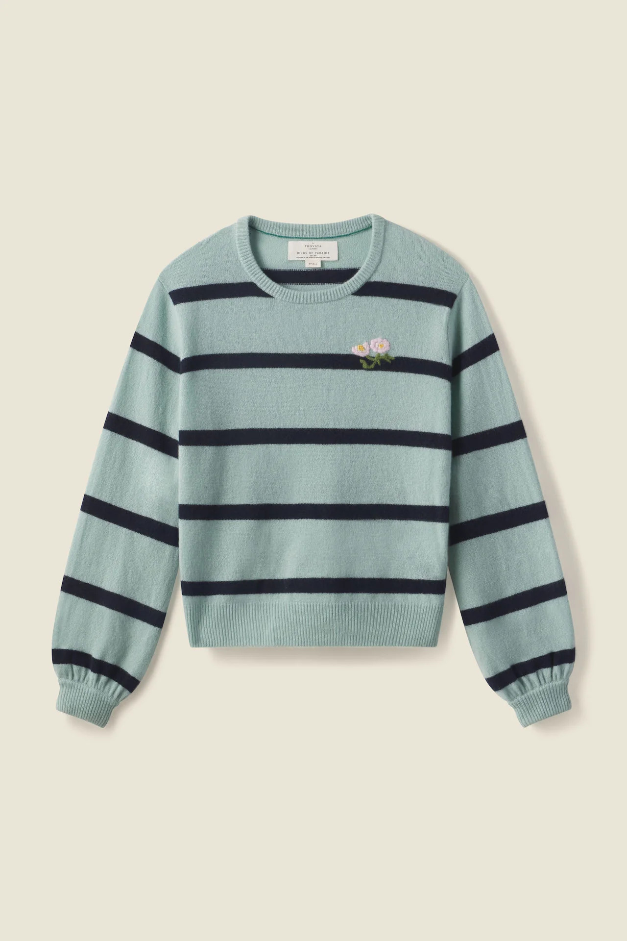 Ryann Sweater Green/Navy Stripe | TROVATA