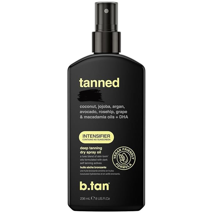 b.tan Best Tanning Oil | Get Tanned Intensifier Dry Spray - Fast, Dark Outdoor Sun Tan From Tan A... | Amazon (US)