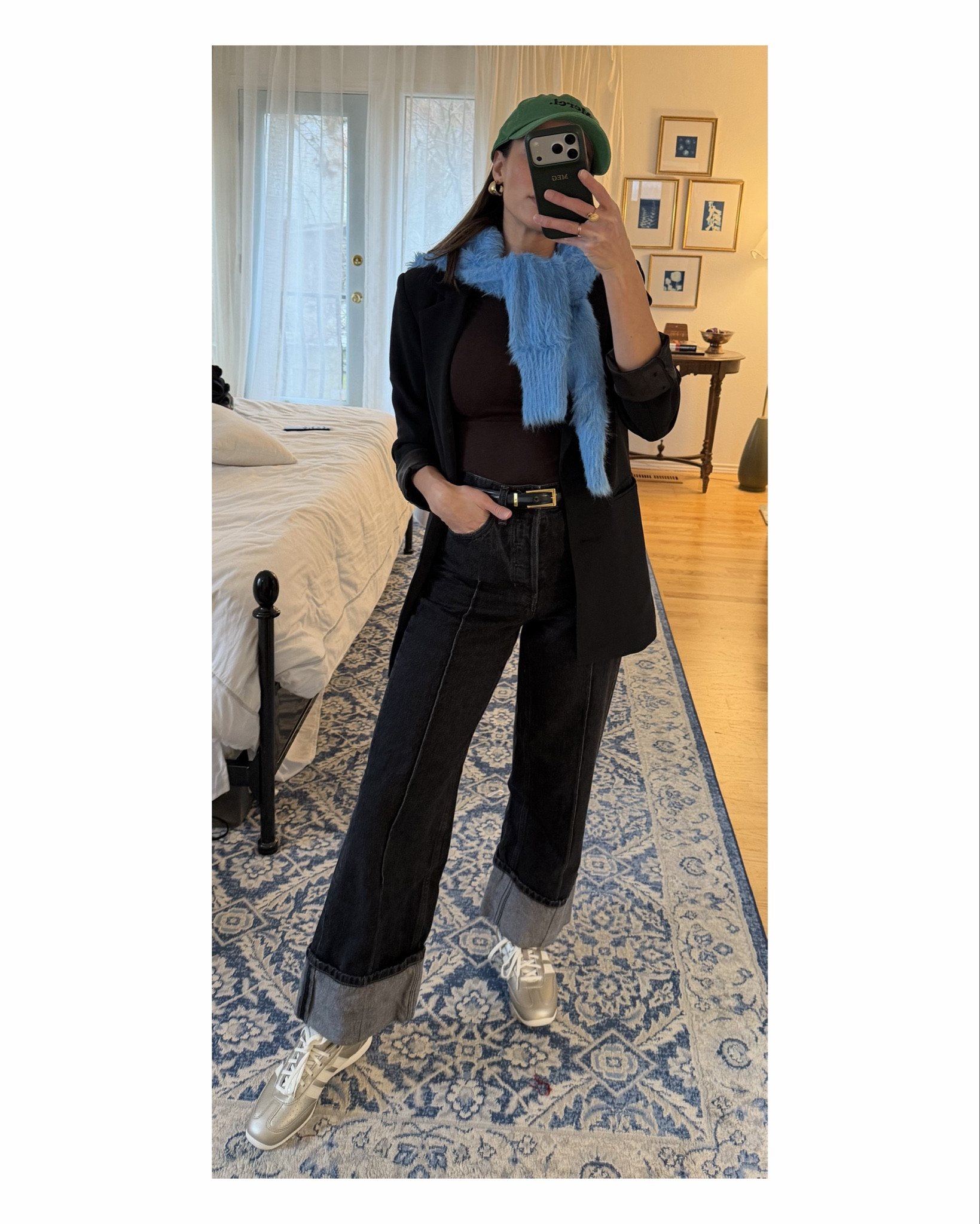 Adding a pop of color with this blue fuzzy sweater. 

#LTKFindsUnder100 #LTKFindsUnder50