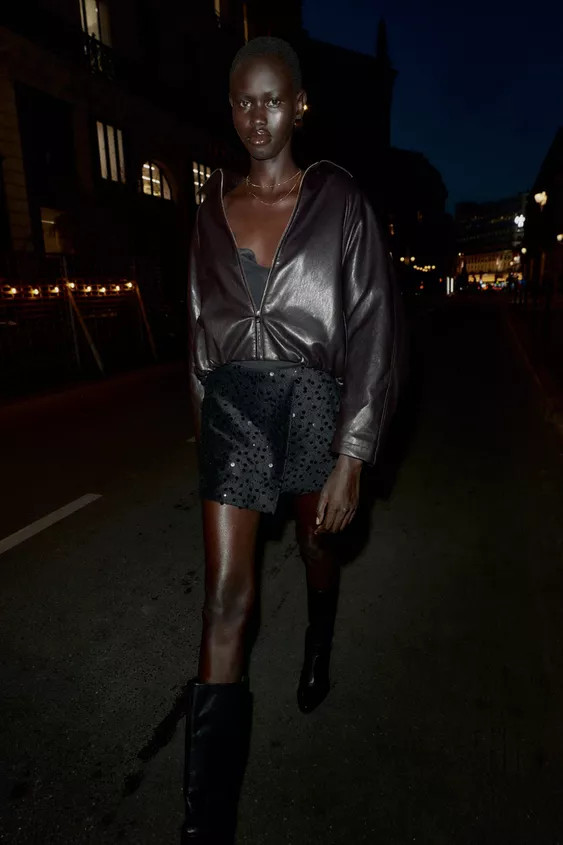 SEQUINNED WRAP SKORT | Zara UK