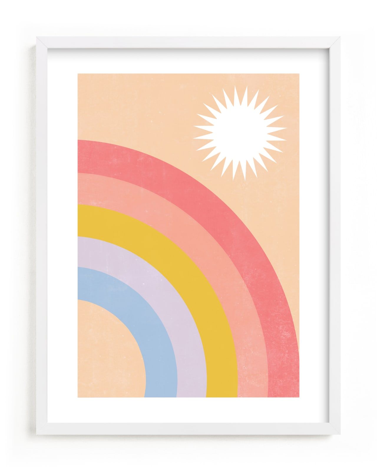 "Double Rainbow with Moon and Sun IV" - Open Edition Children's Art Print by EMANUELA CARRATONI. | Minted