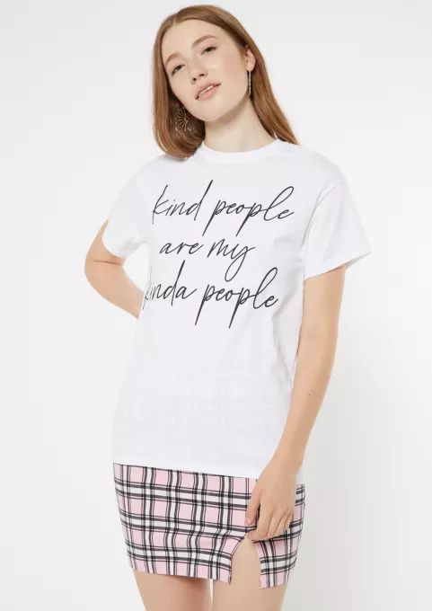 White Script Kind People Graphic Tee | rue21