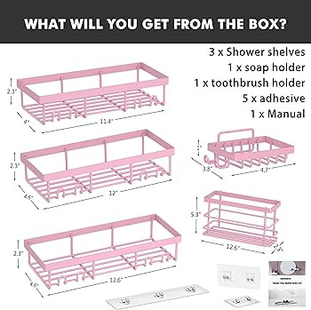 Moforoco Adhesive Shower Caddy Organizer Shelves Rack - 5 Pack Corner Bathroom Storage Organizati... | Amazon (US)