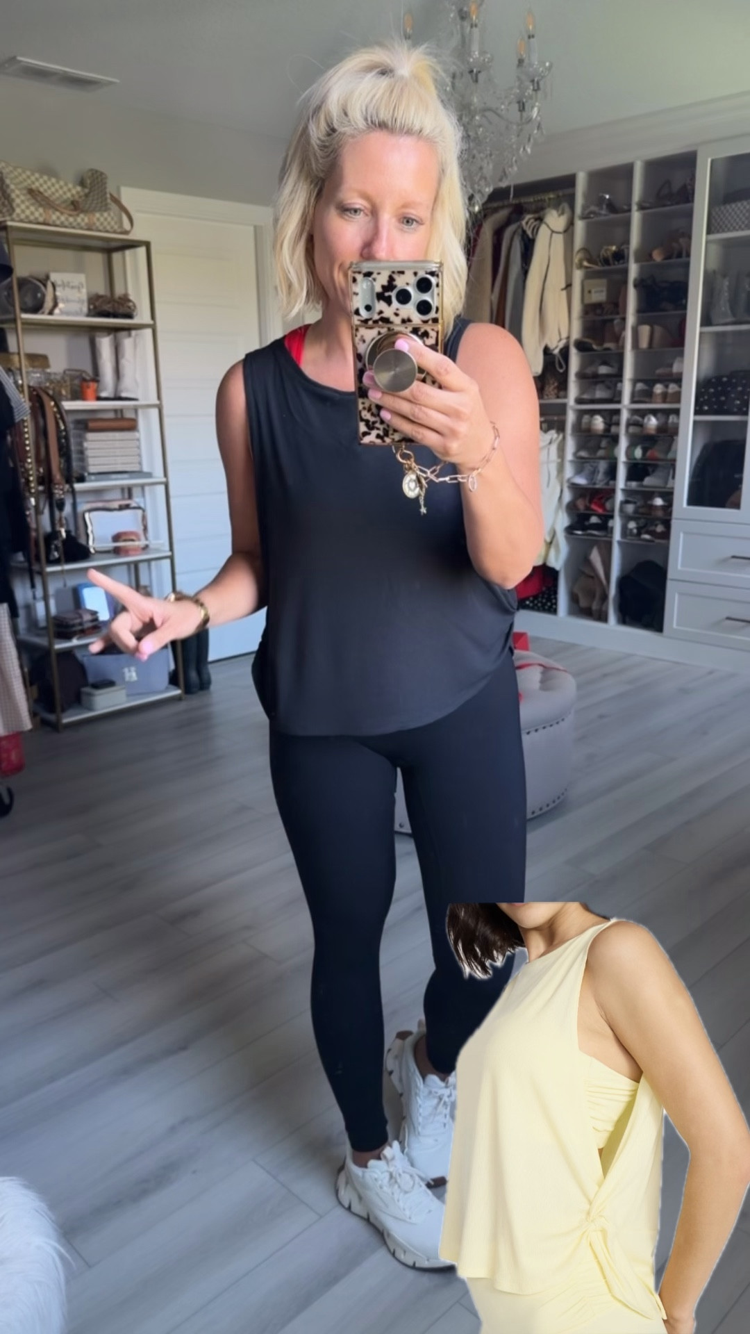 Just finished a workout class and I love this tank!!! Cute side knit and slinky fit!
⬇️⬇️⬇️
Tank medium
Leggings small
Shoes TTS

#LTKfitnessgoals #LTKActive #LTKootd