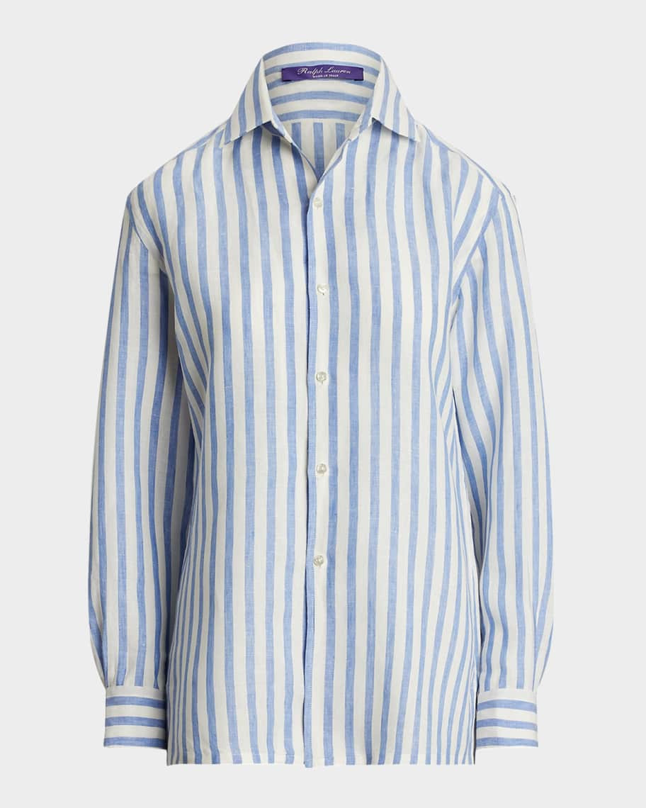 Capri Striped Linen Shirt | Neiman Marcus