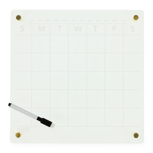 clear acrylic dry erase wall calendar 12in x 12in | Five Below