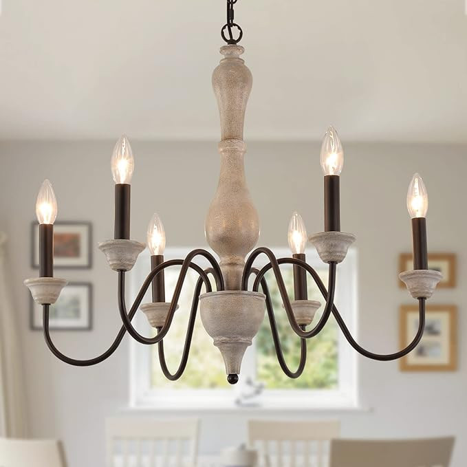 French Country Chandelier,Farmhouse Vintage Antique Chandelier Pendant Light Fixtures for Kitchen... | Amazon (US)