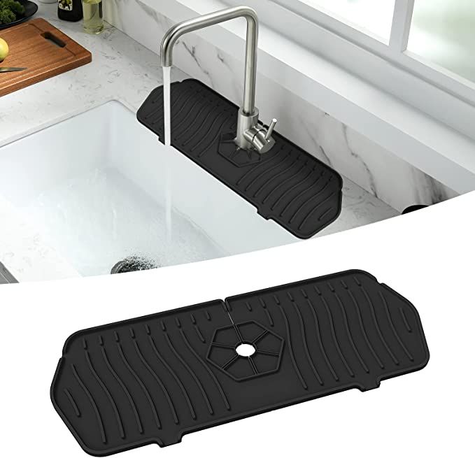 APPASO Splash Guard for Kitchen Sink, Silicone Faucet Guard Mat Drain Drying Pad, Sink Faucet Spl... | Amazon (US)