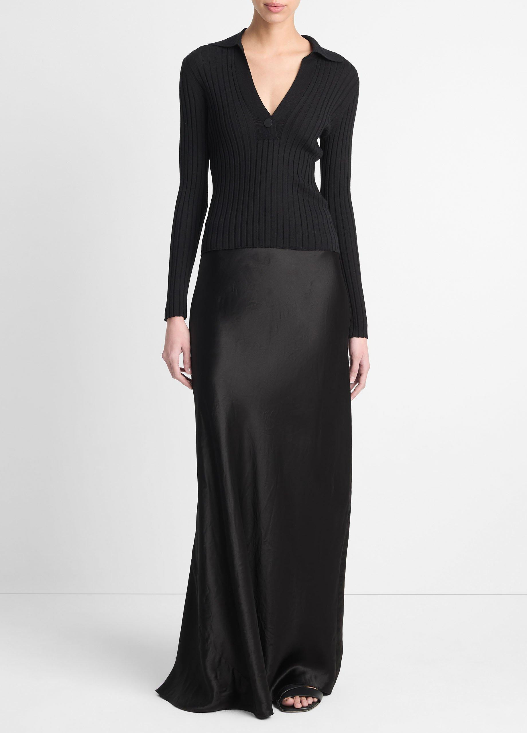 Women's Satin Maxi Skirt, Black, Size XXS Vince | Vince LLC