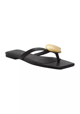 Katy Perry Women's The Camie Shell Sandal, Black, 6M | Belk