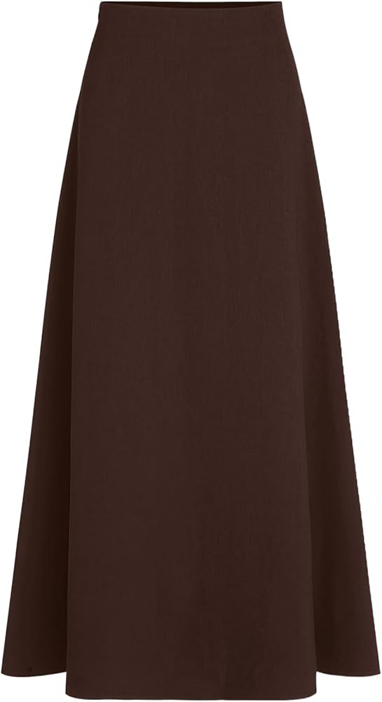 CIDER High Waist Solid Pleated Maxi Skirt | Amazon (US)